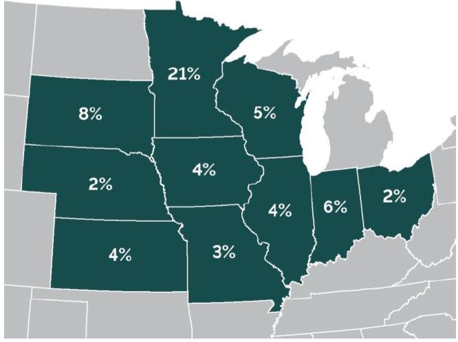 Narrow row corn adoption (15-, 20- and 22-inch) in the U.S. Corn Belt