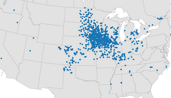 Pioneer GrowingPoint agronomy on-farm seeding rate trials at 1,378 locations in North America in 2015.