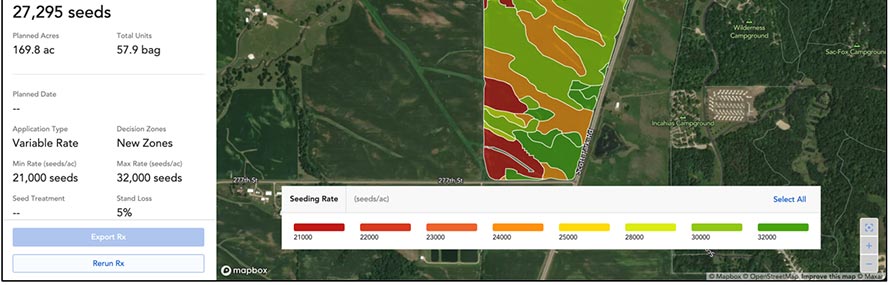 Map - Example of a Granular Variable Rate Seeding prescription.